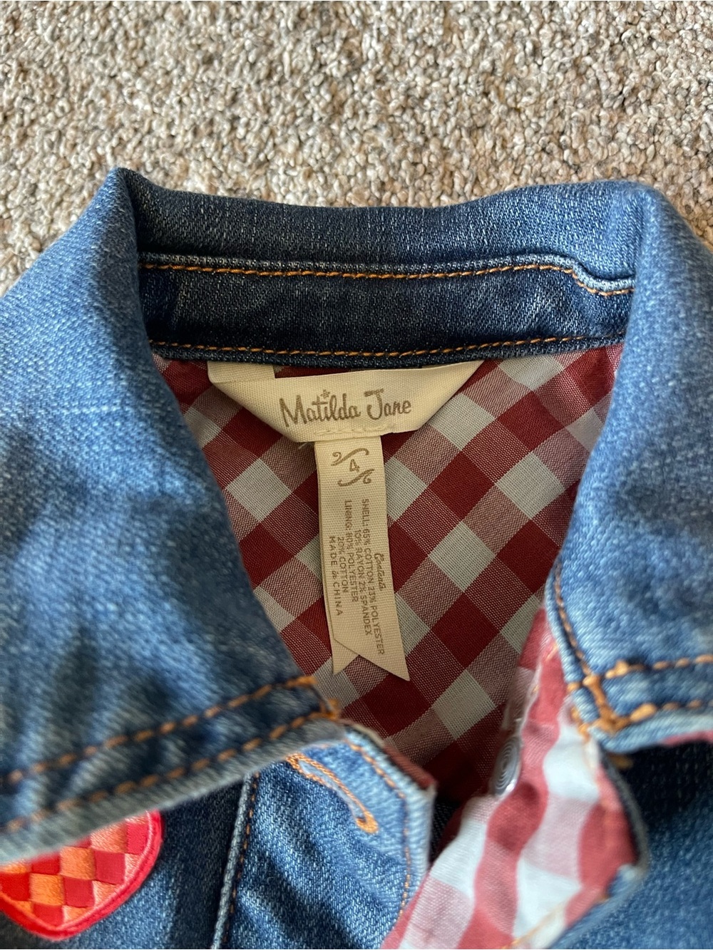 Matilda Jane Blue Denim Jacket with Heart Patch - Picture 2 of 3